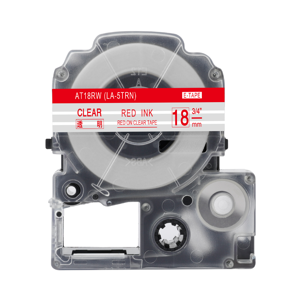 Fimax 1 pakke  ss18kw st18kw lc -5 tbn lc -5 wbn 18mm kompatibel til epson / king jim label maker cartridge label manager til lw -300: Rød på klar