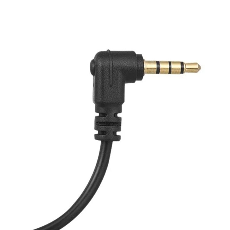 Cable adaptador de micrófono en ángulo recto, convertidor de micrófono de Audio estéreo, 3,5mm, 3 polos, TRS hembra a 4 polos, TRRS macho, 90 grados