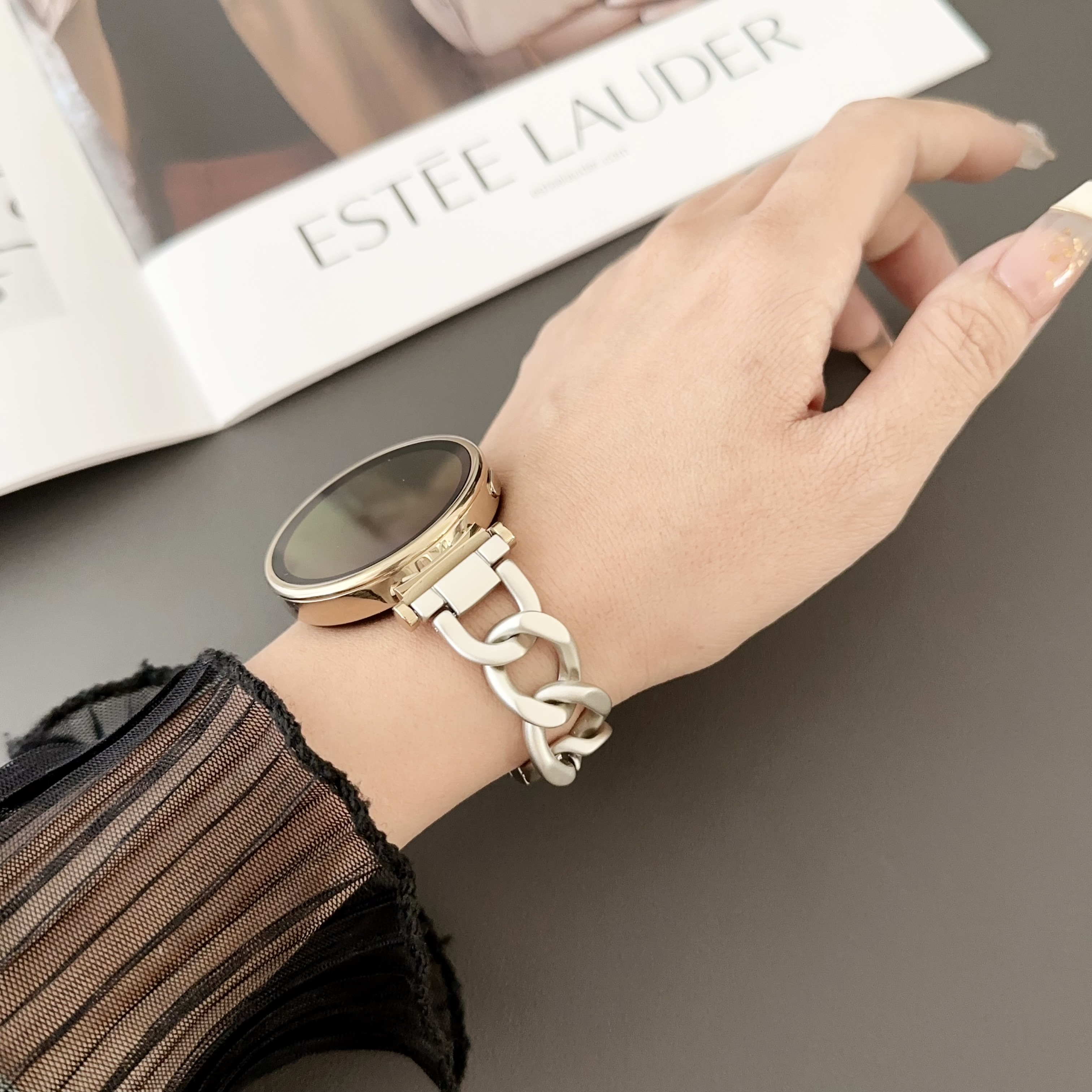 18mm roestvrijstalen bandjes voor huawei watch  gt 4 , 41mm metalen schakelarmbandjes voor garmin forerunner 265s , 255s/ venu 3s bandjes