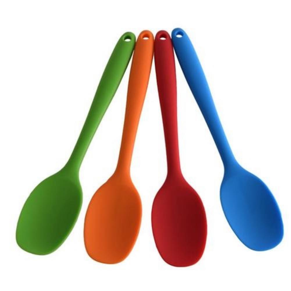 1 pièces gâteau beurre spatule Silicone cuillère mélange cuillère à manche Long ustensiles de cuisine vaisselle cuisine soupe cuillères mélangeur outils: Big random color