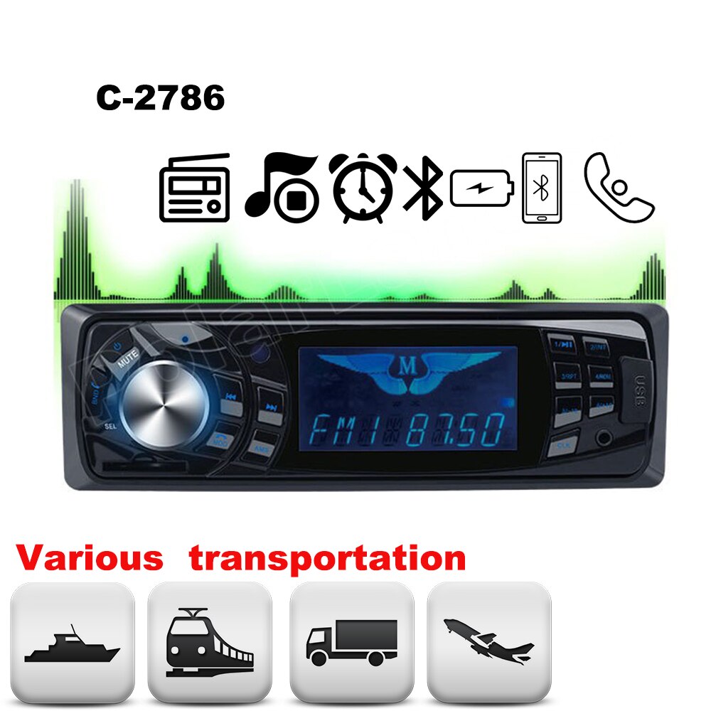 Remote control Bluetooth C-2786 In-dash Electronics SD USB MP3 player 1 Din FM Aux Input Receiver 12V Auto Car Radio