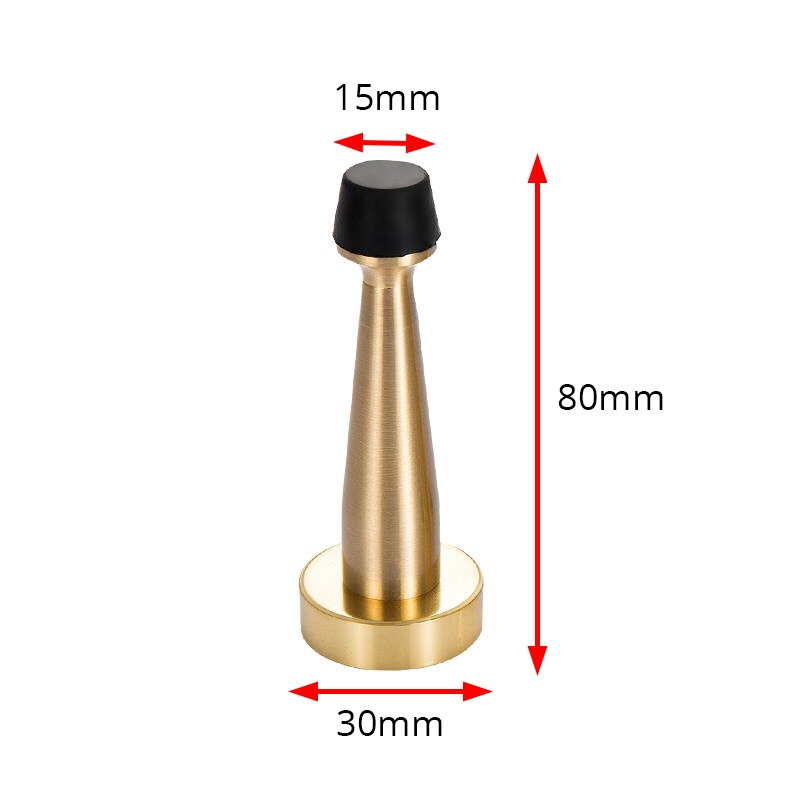 JD Brass Door Stopper Bathroom Door Stop Heavy Duty Floor Wall Mount Bumper Non-magnetic Door Holder Catch Door Hardware: 80mm