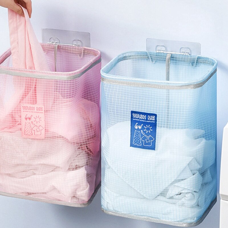 Aan De Muur Gemonteerde Wasmand Met Handvat Wandgemonteerde Wasmand - Ruimtebesparende Opvouwbare Wasmand Voor Badkamer Of Slaapkamer Wand Wasmand Opvouwbaar