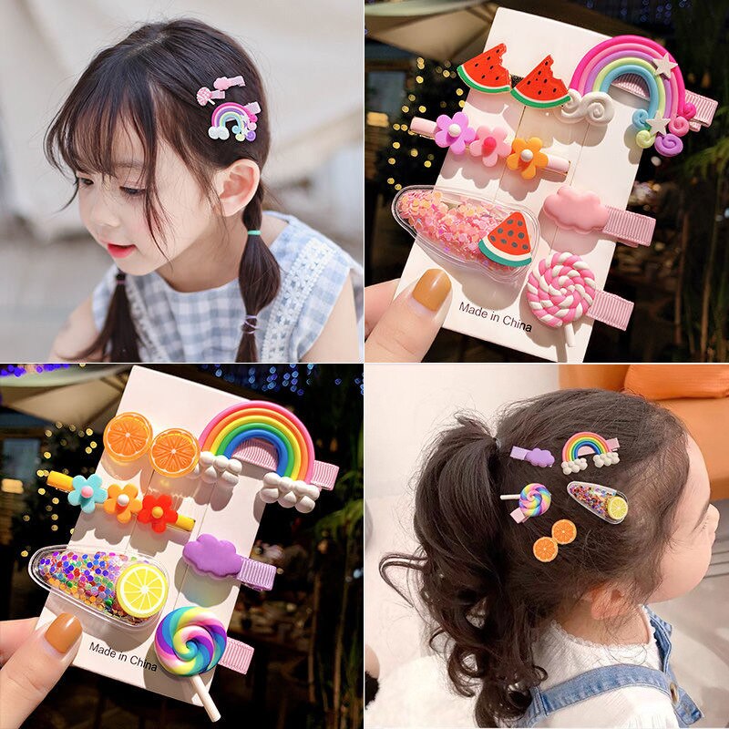 6 Teile/satz freundlicher Baby Haar Clip Bunten BöGen freundlicher Baby Mädchen Haar Clips Haarnadel Haarspeldjes Barrettes Baby Haar Zubehör