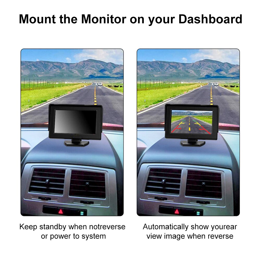 4.3 Inch Auto Monitor Voor Achteruitrijcamera Tft Lcd Display Reverse Camera Monitor Hd Digitale Kleur Video-ingang Screen ntsc Pal