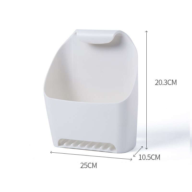 Multifunction Kitchen Bathroom Storage Rack Home Hanging Drain Storage Organizer Shower Shelf Bath Basket Toothbrush Storage Box: white