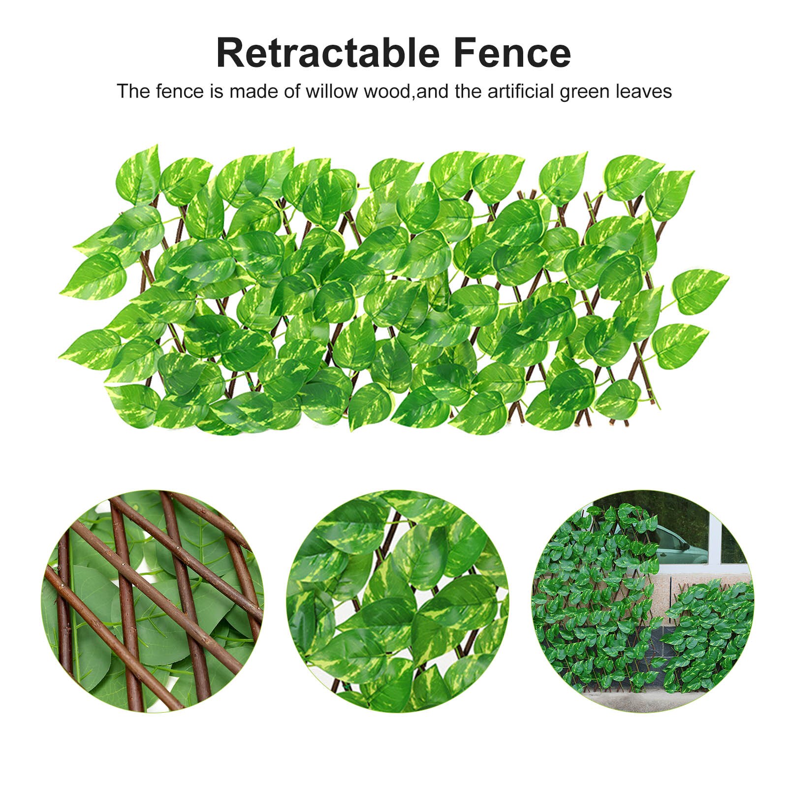Retractable Artificial Wooden Fence Privacy Fence Garden Hedge Stretchable Firm Without Falling Off Decoration Courtyard Restaur