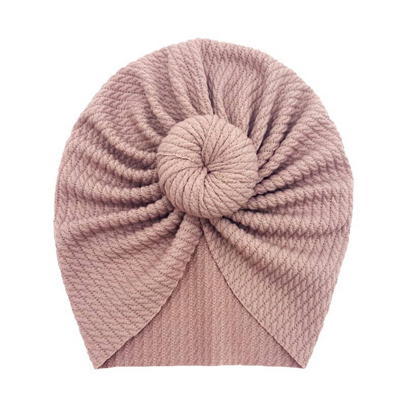 Turban doux pour bébé fille, chapeau pour -né, couleur unie, automne et hiver: dark pink