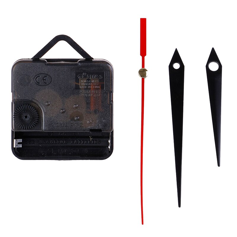 1 Set DIY Silent Wall Clock Quartz Needle Movement Black and Red Hands Replacement Part Repair Kit Tool Set Clock Mechanism