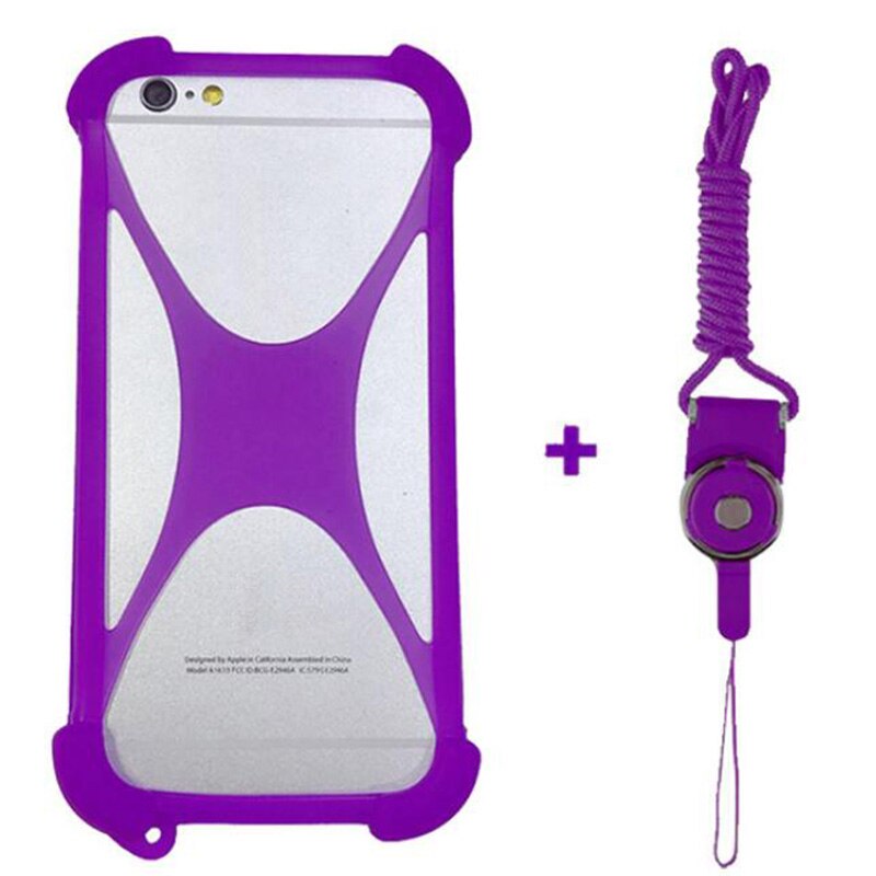 Pour Crosscall Core-X3 coque arrière Action-X3 souple en Silicone élastique pour coque de Trekker-M1 Crosscall avec sangle de cou: VIOLET