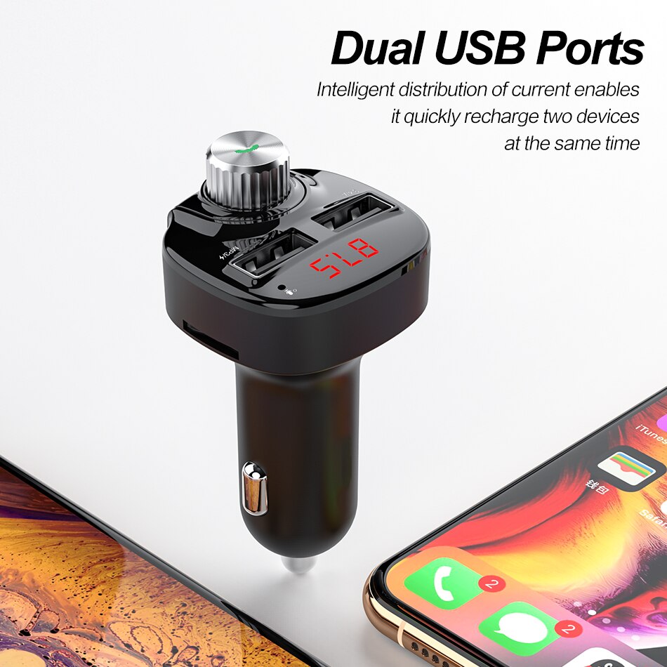 Bluetooth Car Charger Fm-zender Auto Audio MP3 Speler Tf Card Auto Kit 3.4A Dual Usb Telefoon Voor Iphone Xiaomi samsung Huawei
