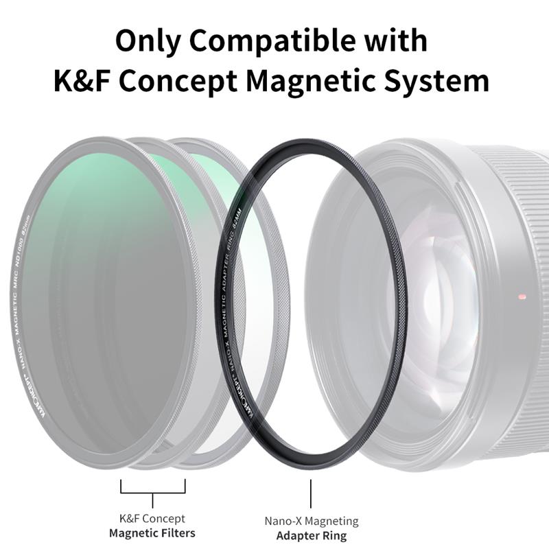 Adattatori ad anello magnetico K &amp; F CONCEPT per filtri per obiettivi magnetici K &amp; F ND UV CPL 49mm 52mm 55mm 58mm 62mm 67mm 72mm 77mm 82mm