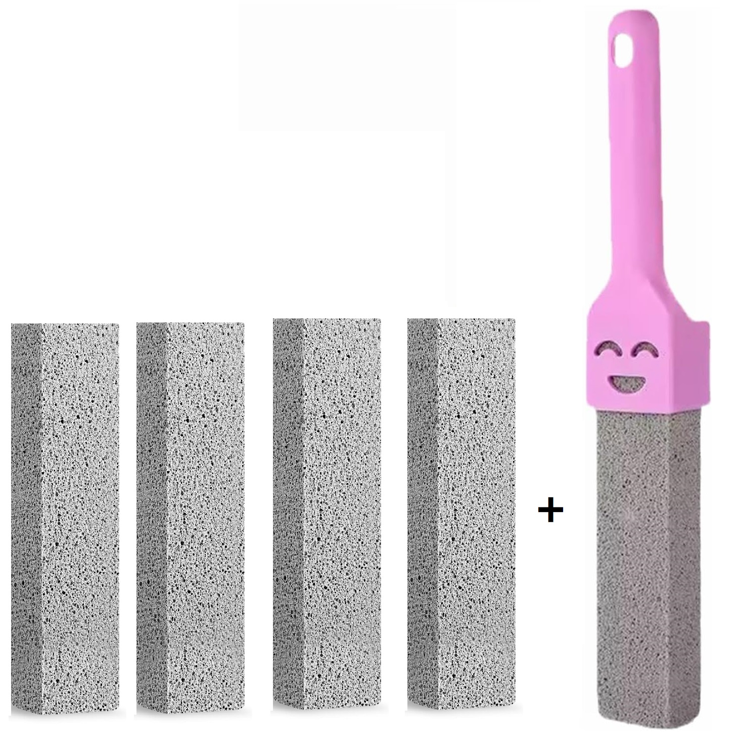 5PCS Pumice Stone Toilet Brush Bathroom Cleaning Stone with Handle Tile Sink Bathtub Limescale Rust Stain Remove Cleaning Tools: PURPLE