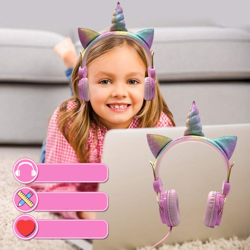 Unicorn Bluetooth 5.0 zestawy słuchawkowe z mikrofonem śliczne słuchawki dziewczyny dzieci słuchawki na laptopa telefony komórkowe PC MP3 Tablet urządzenia Audio