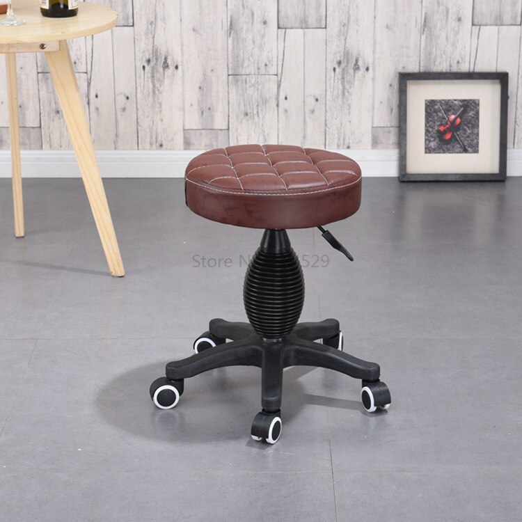 25% pas cher Vintage salon de coiffure tabouret beauté Style rotatif travail tabouret hauteur réglable couleur impression chaise: Plastic pulley  C