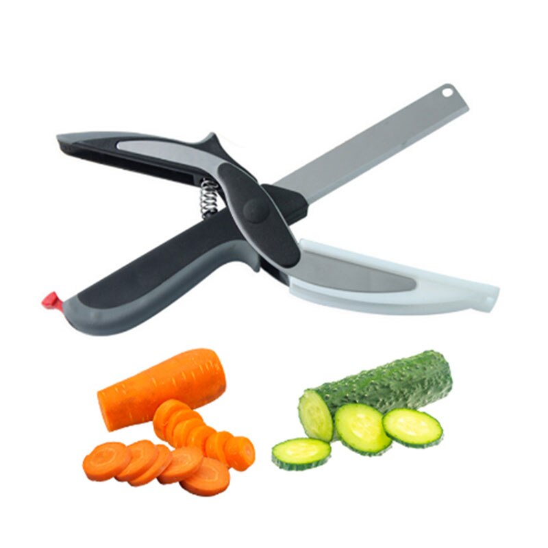 Clever Scissor Cutter 2 In 1 Snijplank Utility Cutter Rvs Ourdoor Smart Groente Schaar Keukenmes