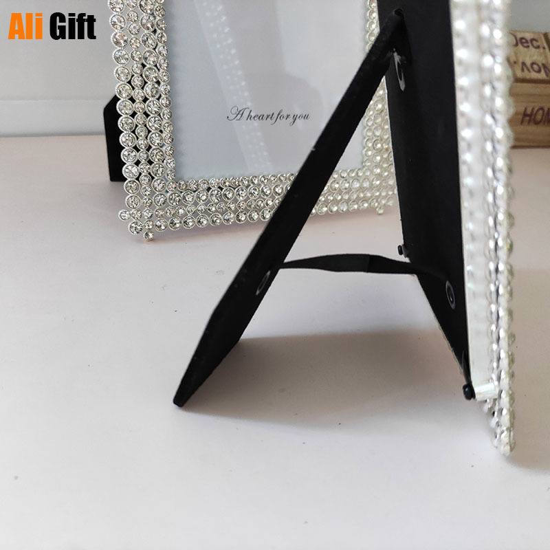 6 Inch 7 Inch Strass Metalen Fotolijst Set Gouden En Zilveren Bruiloft Foto Crystal Europese Moderne Prachtige Hoge-end
