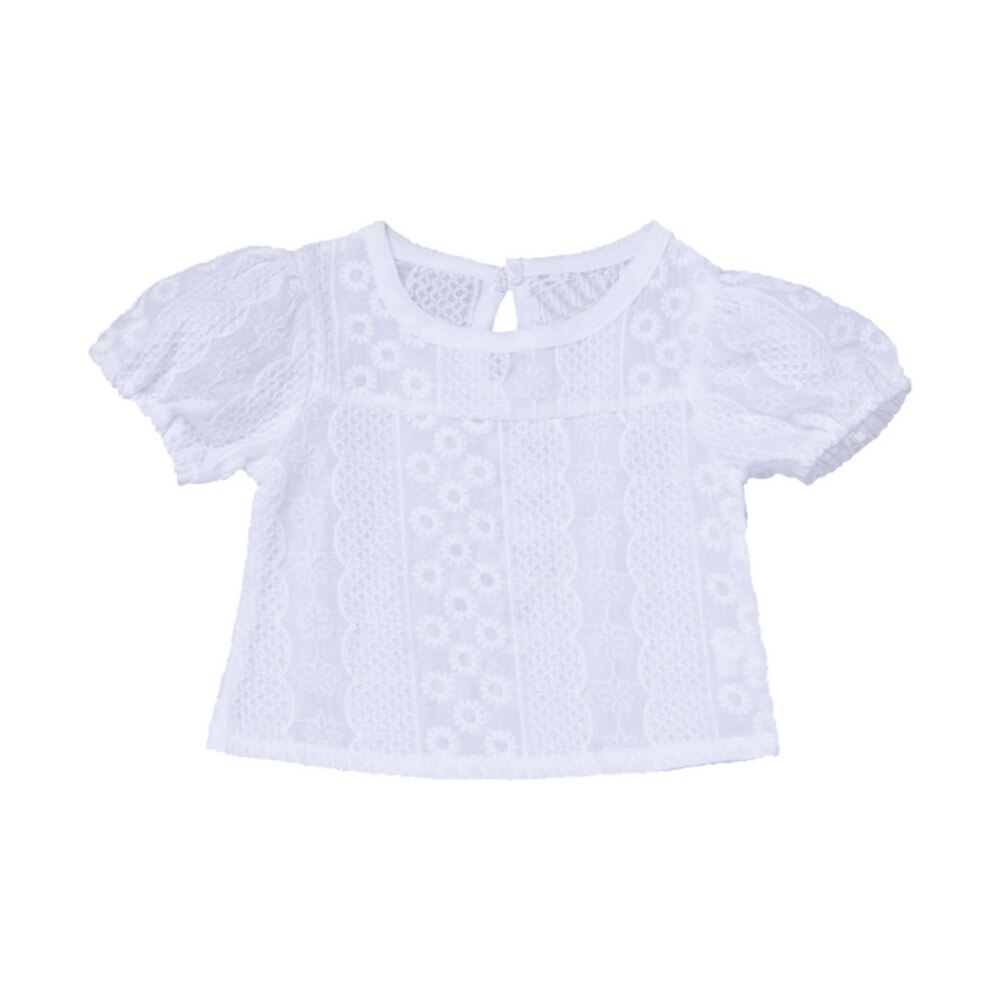 LONSANT toddler girl t shirts short sleeves t shirt first birthday girl clothing Solid Lace Midriff T-Shirt Tops Clothes