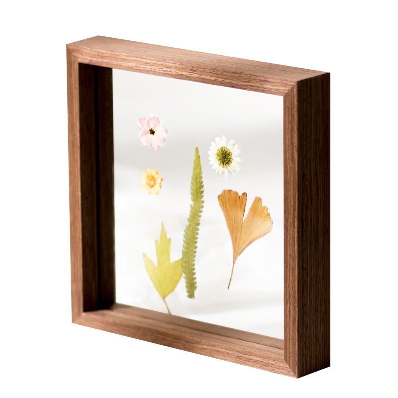 Bilderrahmen aus Holz, Tischdisplay, doppelseitig gepresste Blumenrahmen, Pflanzenprobe, Herbarium-Clip, doppelter Glasrahmen