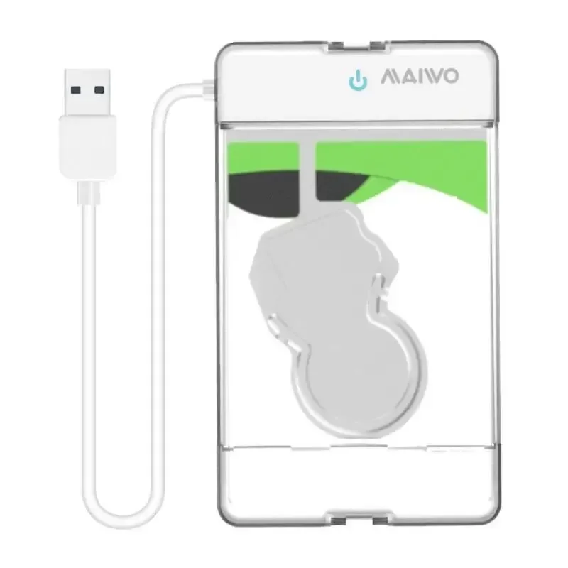 MAIWO 2.5'' HDD Enclosure SATA to USB3.0 External Hard Drive Case 5Gbps HDD SSD Hard Drive Enclosure Support UASP for PC Laptop: WHITE