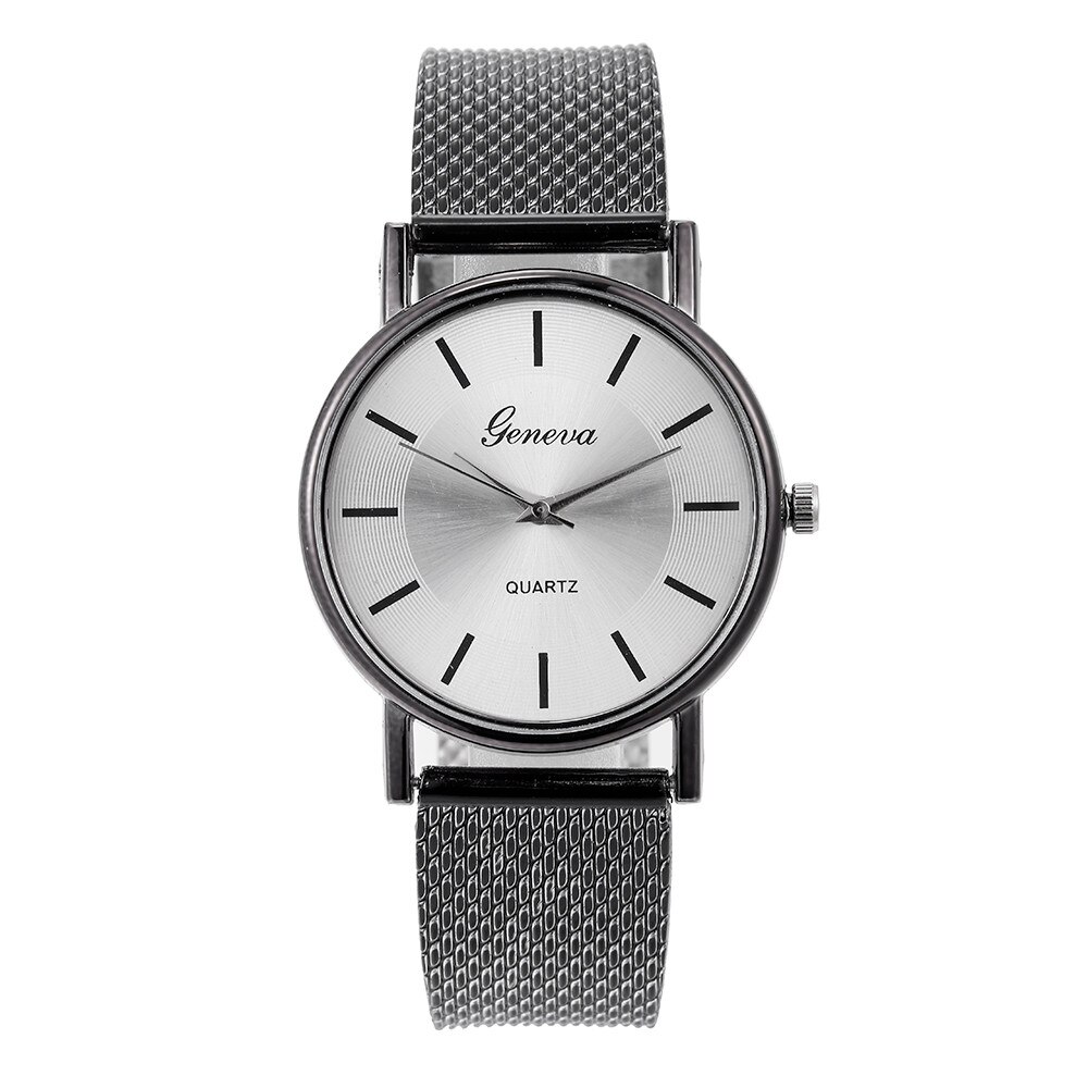 Grossiste nouvelle Montre à Quartz Femme haut de gamme verre bleu vie distingué Montre Femme Simple Montre de Reloj: Black1