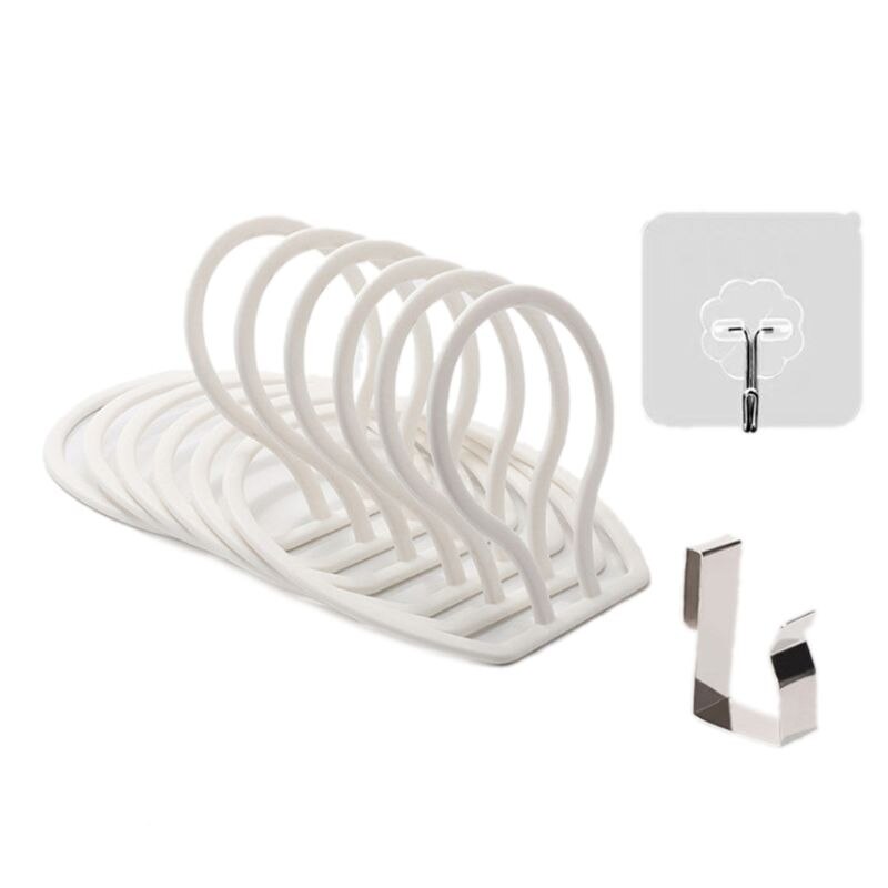 Regulowany Organizer z powrotem drzwi wiszące czapka z daszkiem czapka z daszkiem kapelusz ręcznik pas robić przechowywania uchwyt na wieszak łazienka sypialnia 6 sztuk: biały