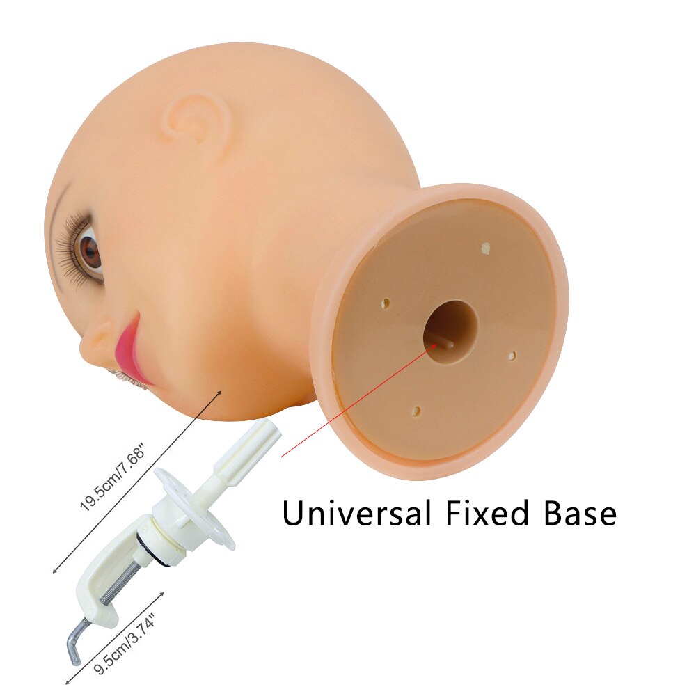 Bald Mannequin Head With Clamp Female Mannequin Head For Wig Making Hat Display Cosmetology Manikin Head For Makeup Practice
