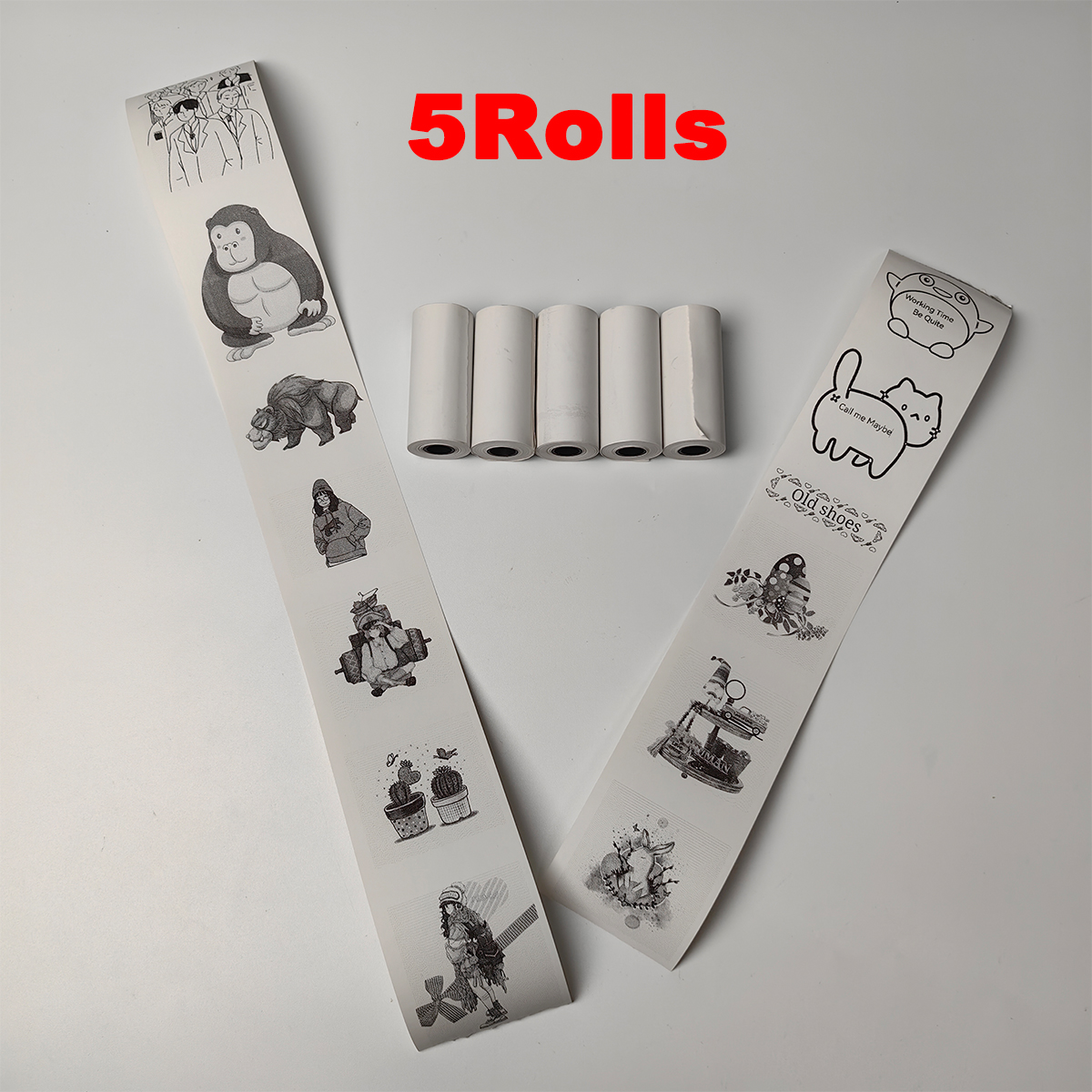 16 rollos de papeles de impresora térmica, 57x25mm, papeles térmicos autoadhesivos, impresoras de etiquetas en Color HD para Mini impresora portátil sin tinta