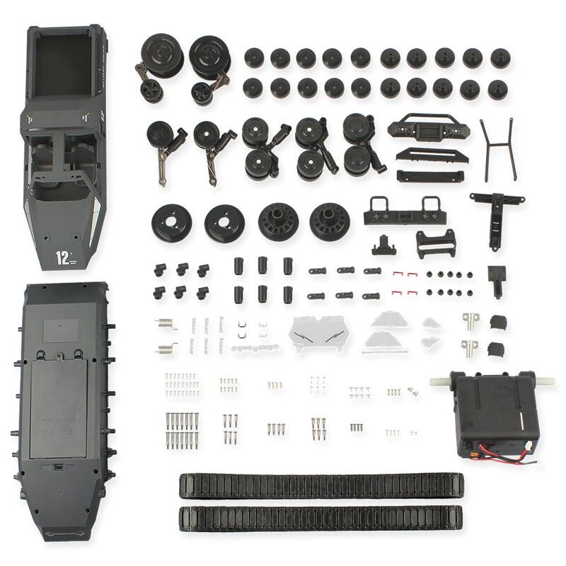 1:12 Scale Tracked Vehicle High Speed Drift Tank DIY Assembly RC Tank Kit Q6PD: Gray