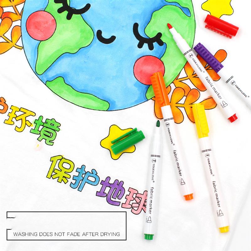Stylo de peinture sur tissu, marqueur imperméable de couleur, Textile, T-Shirt, chaussures, vêtements, peinture à dessin, Graffiti d'art, bricolage en bois