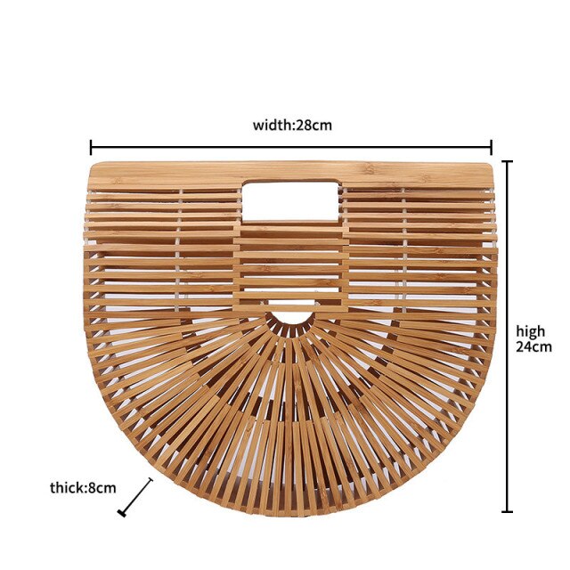 Borse a tracolla nuove da donna borsa a tracolla regalo in bambù intrecciata a mano borsa da spiaggia in bambù per il tempo libero borsa diagonale intrecciata rotonda creativa: S