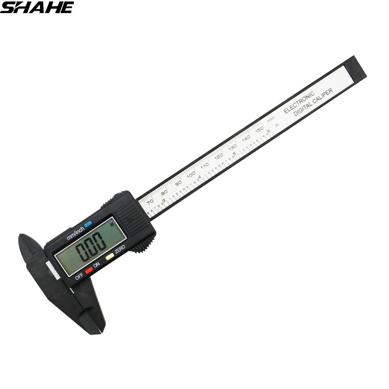 SHAHE 150 mm 6 inch LCD Digital Electronic Carbon Fiber Composite Vernier Calipers Micrometer Ruler Digital Calipers