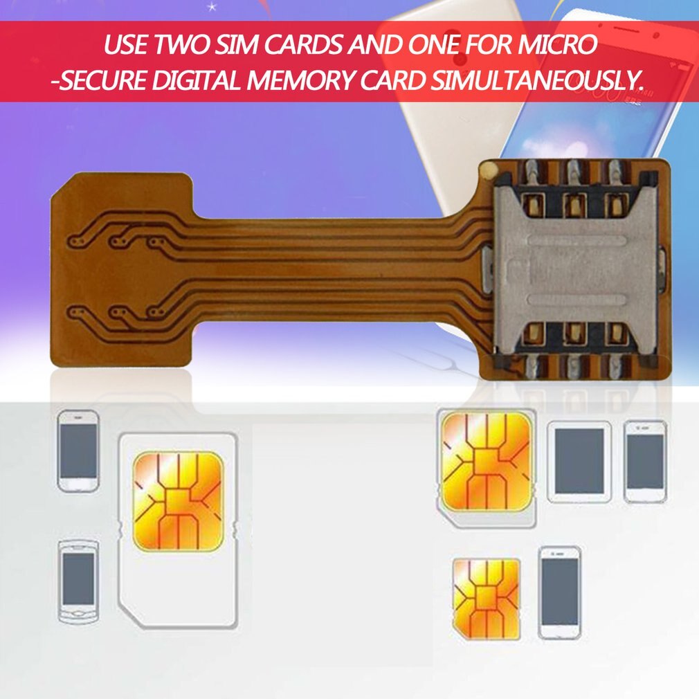 1PCS Universal Hybrid SIM Card Slot Dual SIM Card Adapter Micro Extender Nano to Nano for Android Phone For
