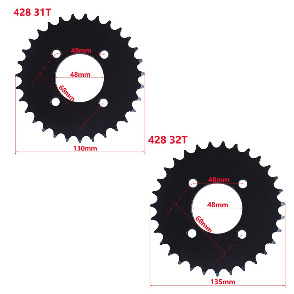 428 31tooth 31T 32tooth 32T 48mm Rear Sprocket for ATV Quad Pit Dirt Bike Buggy Go Kart Motorcycle Motor