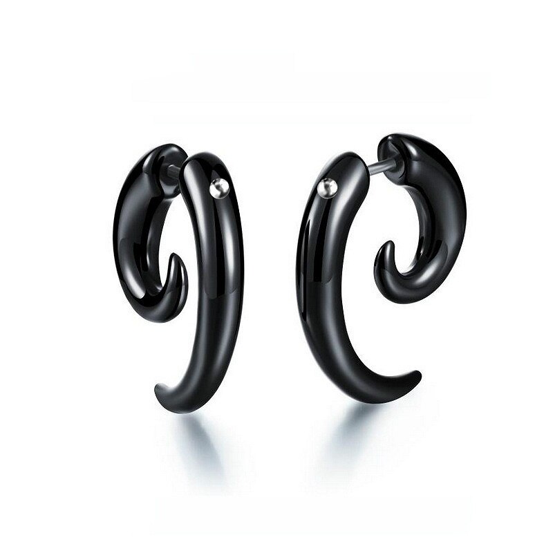 Pendientes colgantes con forma de cuerno de buey negro para hombre, joyería de , 6mm, novedad de: Default Title