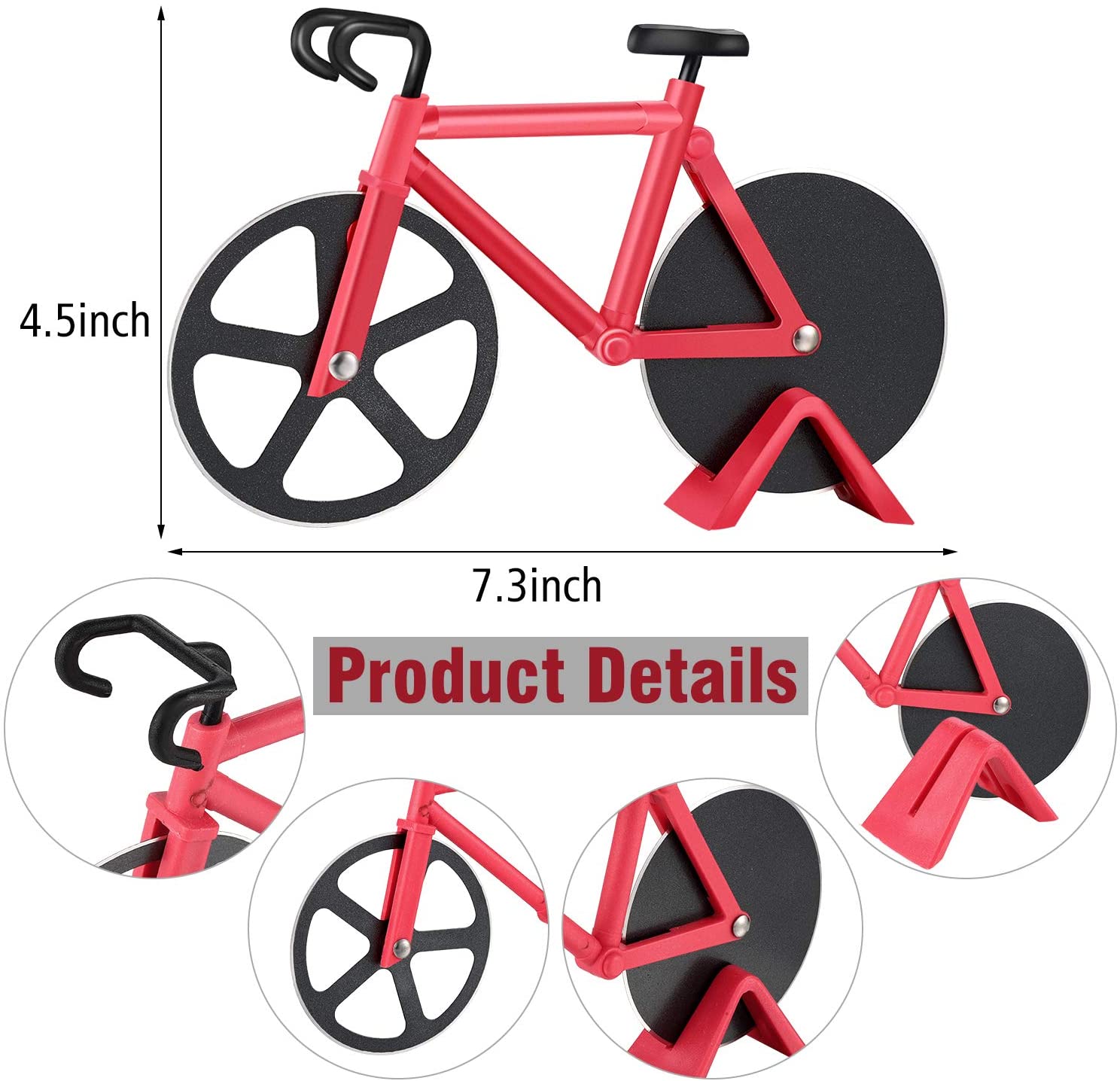 Bicycle Pizza Cutter Wheel Stainless Steel Plastic Bike Roller Pizza Cutting Wheels Chopper Kitchen Gadget Baking Accessories
