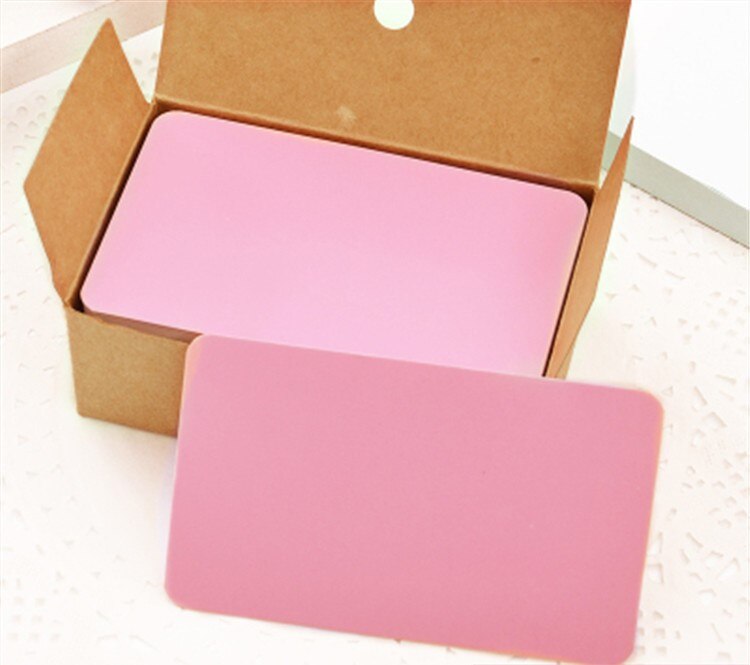 100 adet/grup Saf Renk Kartları Yaratıcı Mini Kawaii Memo Pedleri Kraft Kağıt Bir Mesaj Bırakın Ofis Dekorasyon Post It Yapışkan notlar: pink