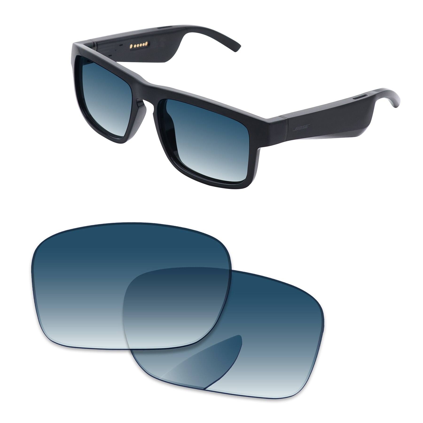 Alphax Ersatz Linsen für Bose Tenor Sonnenbrille Polarisierte-Mehrere Optionen: Blue Gradient