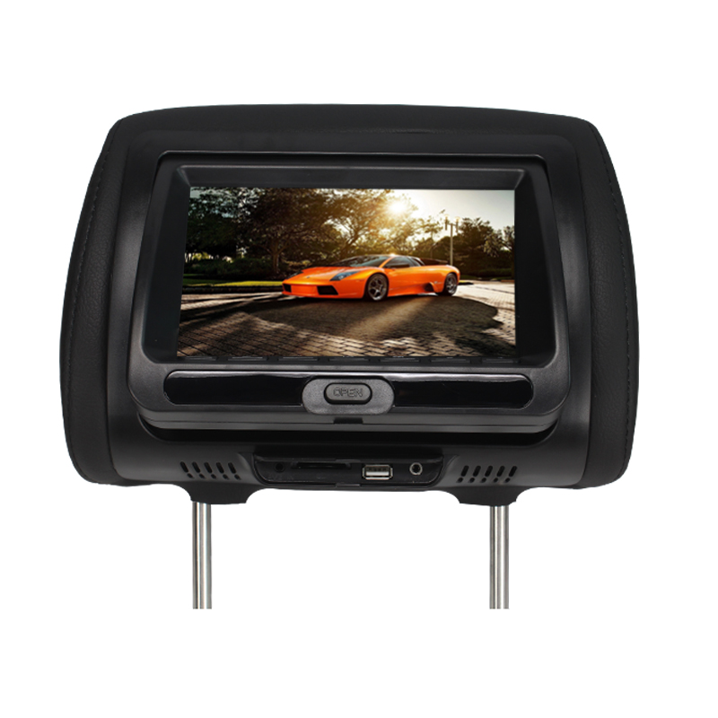 General DC12V 7 pulgadas reposacabezas de coche DVD PlayerTFT LED pantalla Auto reposacabezas Monitor pantalla táctil DVD USB SD IR juego altavoz