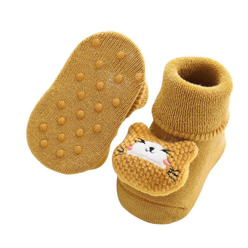 Calcetines de dibujos animados para bebé, niño y niña, oso de conejo, antideslizantes, suaves y cálidos, para invierno y otoño, para interiores, de 1 a 3 años
