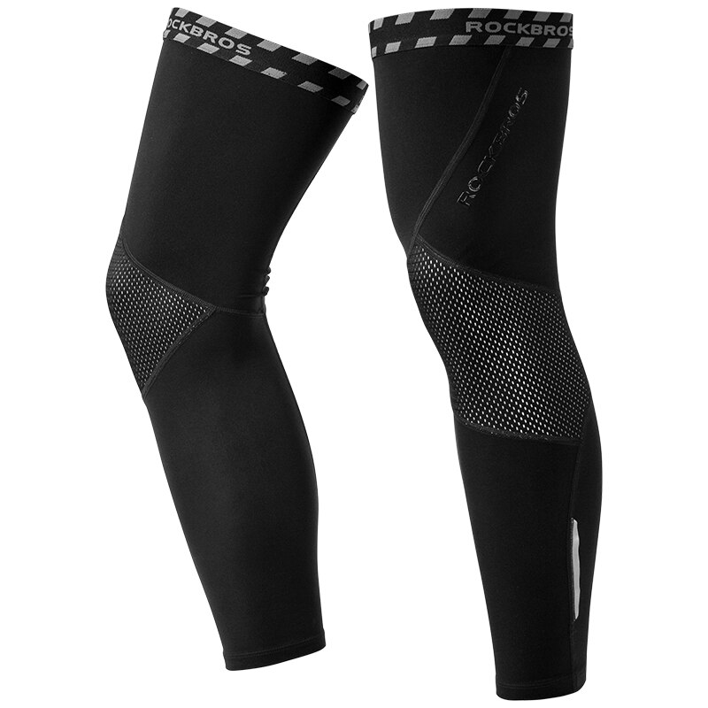 Rockbros cykling løb vinter fleece varme armærmer åndbare sportsalbuebeskyttere fitness armbetræk basketball armvarmere: Leggings / L