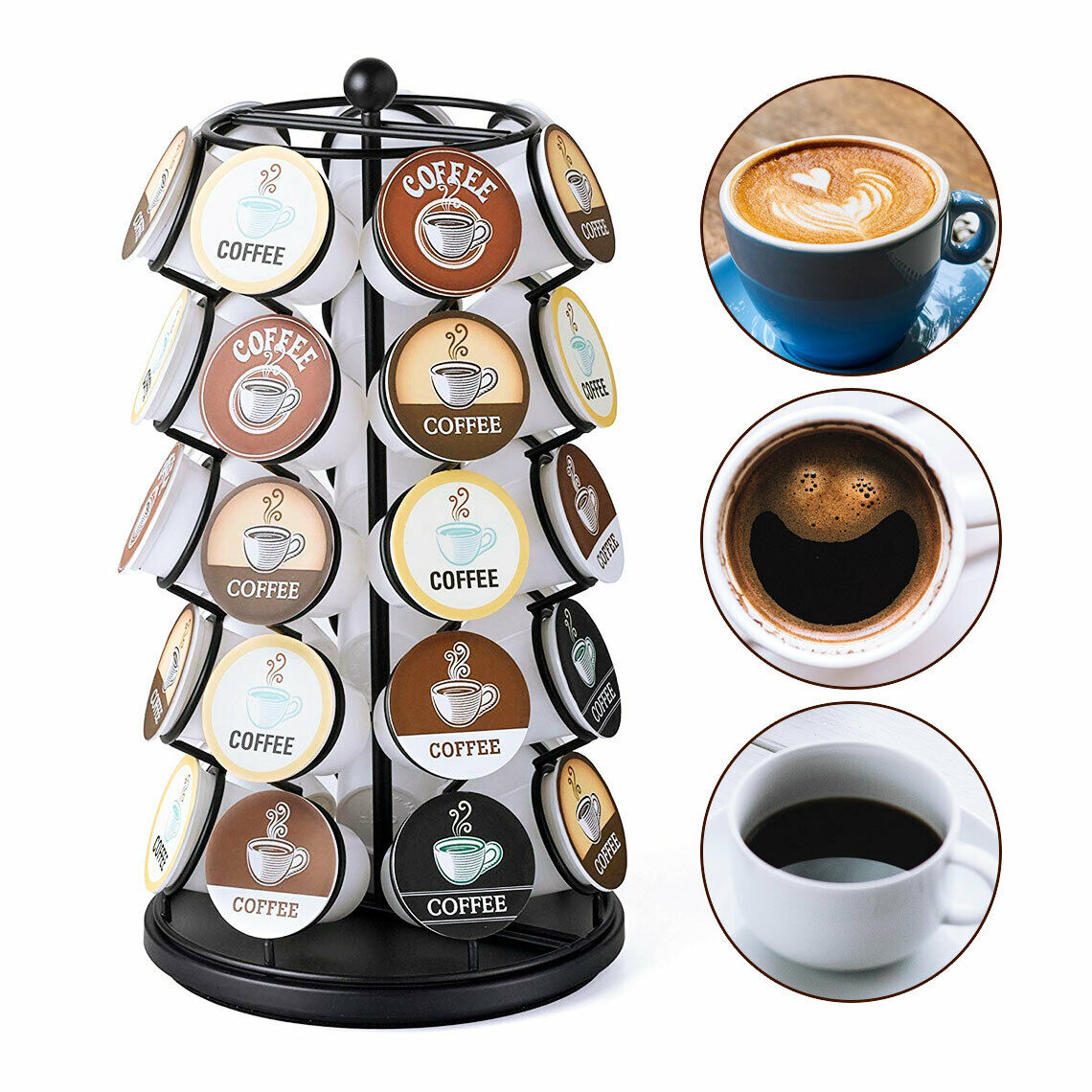 Coffee Maker Cup Holder Rack 35 K Cups Pod Keurig Carousel Serve Storage Kitchen Coffee Pod Holder Dispenser