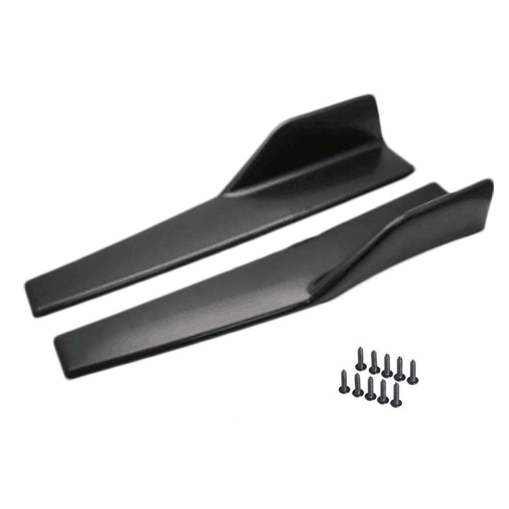 2pcs Universal Car Side Skirt Rocker Splitter Winglet Side Wing Bumper Lip Bumper Black Fiber Look Side Skirt