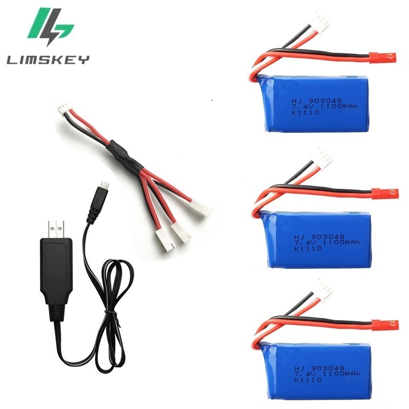 3Pcs for Wltoys A949 A959 A969 A979 K929 LiPo Battery 7.4V 1100mah 903048 25c Lipo Battery For RC Helicopter Airplane Cars Boats: Purple