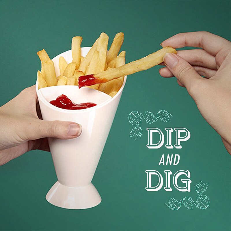 Aperitivos perezosos, 2 cuadrículas, Bol para fruta, patatas fritas, patatas fritas, conos de ensalada, copa de plástico, surtido de platos para guardar salsa, vajilla, gadget