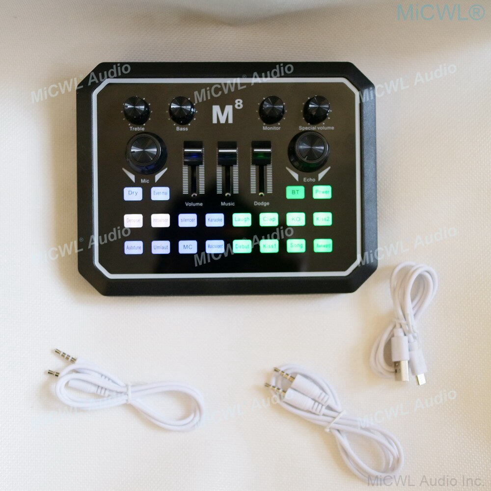 MiCWL Bluetooth scheda Audio digitale Mixer Audio per Laptop telefono cellulare rete PC microfono Live registrazione batteria integrata