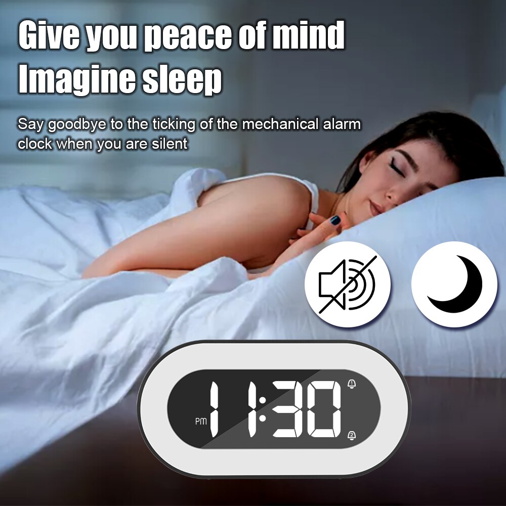 Muziek Tafel Klok Usb Aangedreven Nachtlampje Met Touch Snooze Elektronische Desktop Klok Digitale Wekker