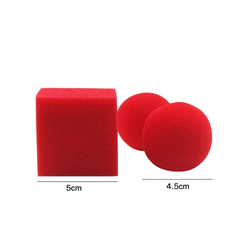 1Block 2 Sponge Balls Magic Props Close Up Street Classical Illusion Magic Tricks