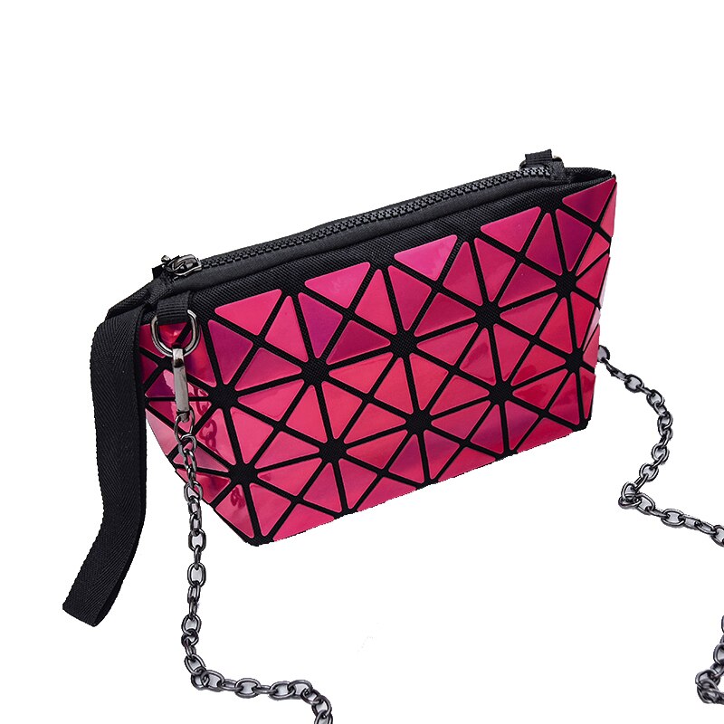 Hand-Held purses and handbagsWomen Shoulder Bag Trendy Rhombic Geometric Messenger Bag Lattice Clutch Purse: Laser Red