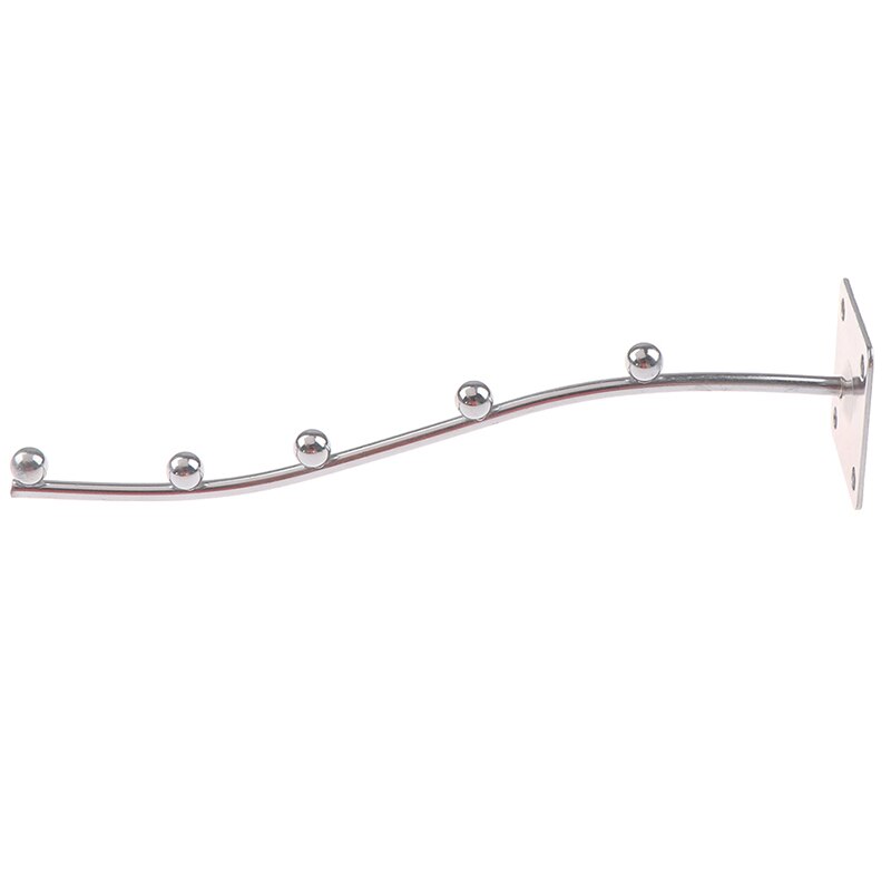 Wall Mount Waved Waterfall Hanger Rack 5 Beads Garment Display Hooks